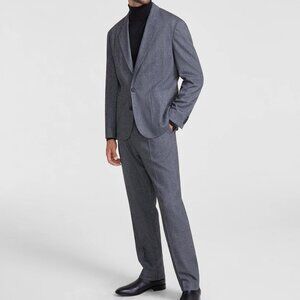 Hugo by Hugo Boss Mens 2-pc suit Gray Modern-Fit Patch Pocket Jacket Size 38R‎